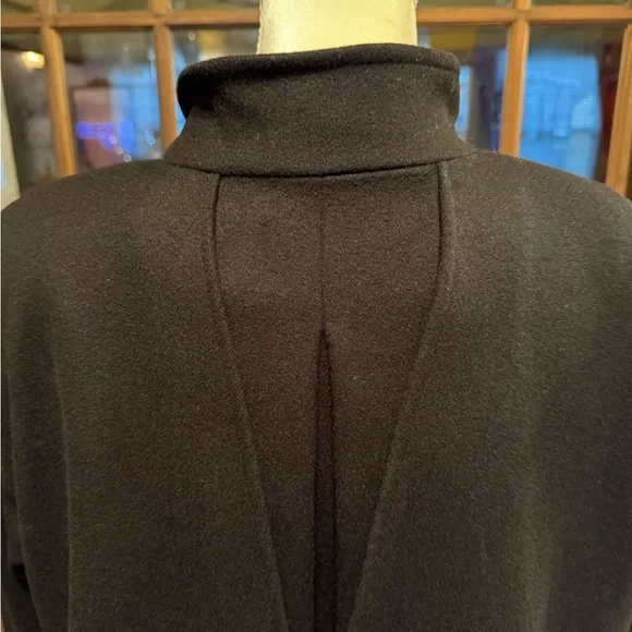 Electre Paris Vintage Black Pure Wool Long Maxi Coat See Measurements - Picture 13 of 16